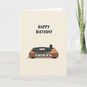 レトロレコードプレーヤー誕生日カード カード