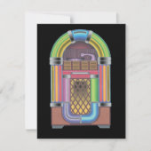 レトロレコードホップジュークボックスミュージック懇親会招待状 招待状 (正面)