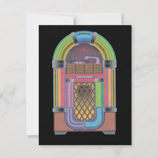 レトロレコードホップジュークボックスミュージック懇親会招待状 招待状 (正面)