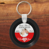 レトロレコード写真結婚式の引き出物ありがとう キーホルダー (正面)