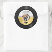 レトロレコード写真結婚式の引き出物ありがとう ラウンドシール (バッグ)