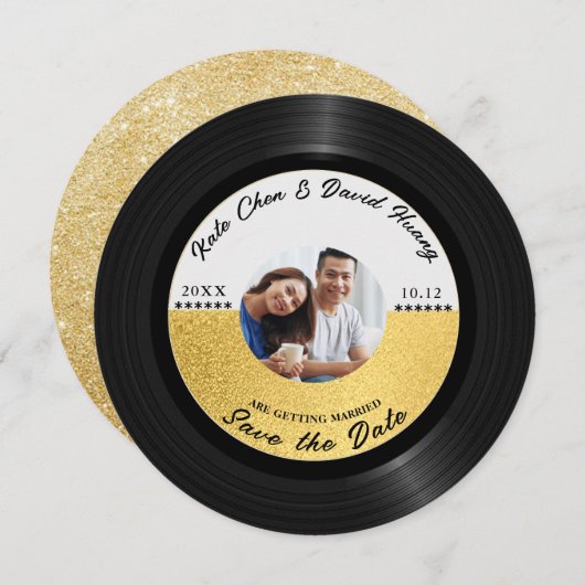 レトロレコード写真QRコードを保存 セーブザデート (正面/裏面)