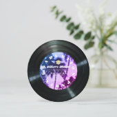 レトロレコード手のひらの木の写真卒業 招待状 (スタンド正面)