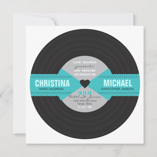 レトロレコード招待状 招待状 (正面)