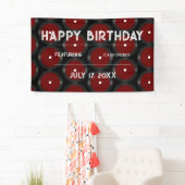 レトロレコード模様ハッピーバースデーパーティー 横断幕 (インサイチュ)