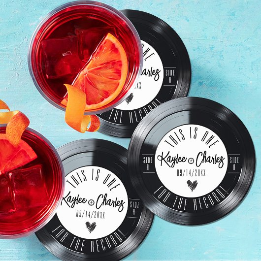 レトロレコード白黒音楽結婚ズ ラウンドペーパーコースター