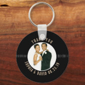 レトロレコード結婚式の引き出物写真ありがとう キーホルダー (正面)