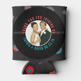 レトロレコード結婚式の引き出物写真ありがとう 缶クーラー