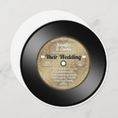 レトロレコード結婚式招待状 招待状 (正面/裏面)