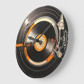 レトロレコード芸術 ラージ壁時計 (傾斜)