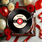 レトロレコード誕生日招待状 招待状