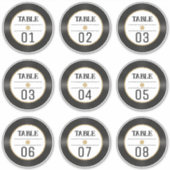 レトロレコード金ゴールドグリッターテーブル番号4x4 シール (正面)