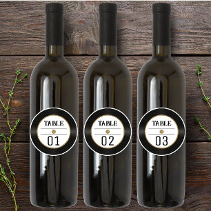 レトロレコード金ゴールドグリッターテーブル番号4x4 シール