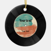 レトロレコード音楽アルバム セラミックオーナメント (正面)