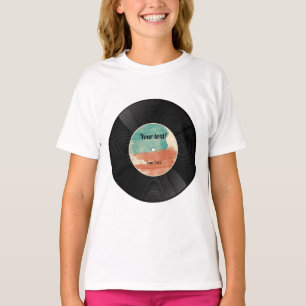 レトロレコード音楽アルバム Tシャツ