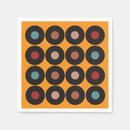 レトロレコード音楽誕生日パーティー スタンダードカクテルナプキン