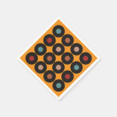 レトロレコード音楽誕生日パーティー スタンダードカクテルナプキン (角)