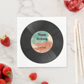 レトロレコード音楽誕生日パーティー スタンダードランチョンナプキン (インサイチュ)