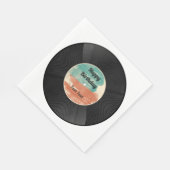 レトロレコード音楽誕生日パーティー スタンダードランチョンナプキン (角)