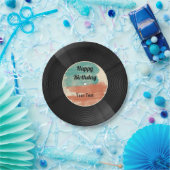 レトロレコード音楽誕生日パーティー ペーパープレート (パーティー)