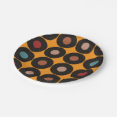 レトロレコード音楽誕生日パーティー ペーパープレート (アングル)