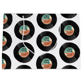 レトロレコード音楽誕生日パーティー ラージペーパーバッグ (正面)