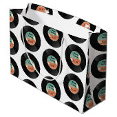 レトロレコード音楽誕生日パーティー ラージペーパーバッグ (裏面アングル)