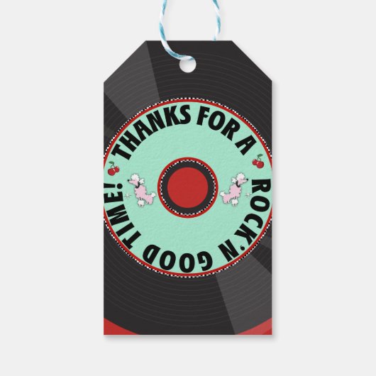 レトロレコード1950の50の50のパーティーありがとう ギフトタグ (裏面)