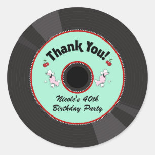レトロレコード1950の50の50のパーティーありがとう ラウンドシール