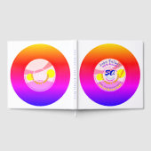 レトロレコード45 RPMレインボー50誕生日GB ゲストブック (全面)