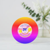 レトロレコード45 RPMレインボー50誕生日IC 案内状 (スタンド正面)