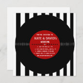 レトロレコードLモダン結婚式招待状 招待状 (正面/裏面)