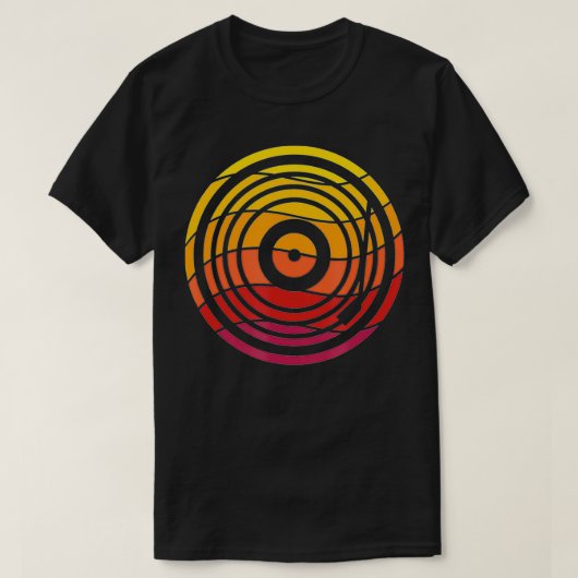 レトロレコードLPヴィンテージアナログ音楽ディスク Tシャツ (デザイン正面)