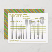 レトロレシピカーカラフルドストライプの ポストカード (正面/裏面)