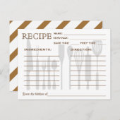 レトロレシピカードキッチンツールストライプの ポストカード (正面/裏面)