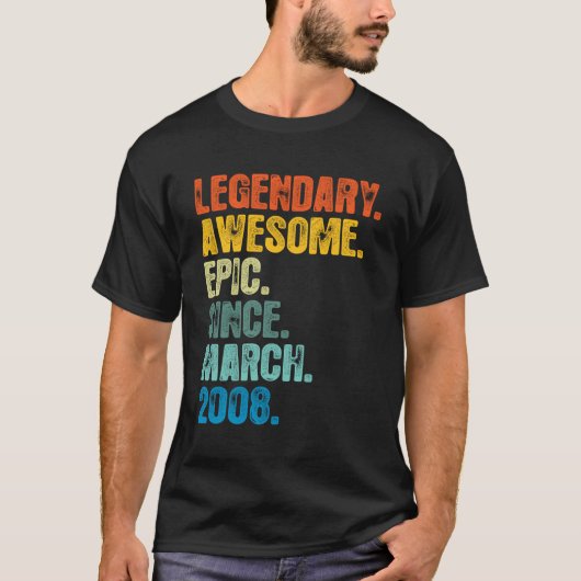 レトロレジェンダリー2008年3月以来Tシャツ12年 Tシャツ (正面)