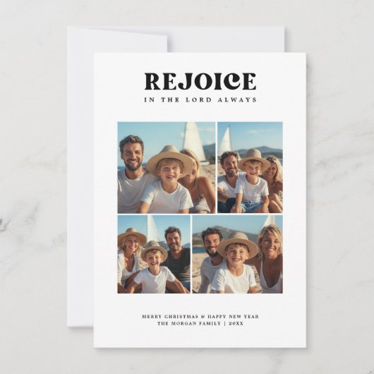 レトロレジョイスクリスチャン宗教的クリスマスフォト シーズンカード (正面)