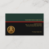 レトロレスタイリッシュイヤーレッドラインフードレストランシェフ 名刺 (裏面)