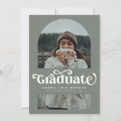 レトロレタリング院卒業アーチ写真卒業 案内状 (正面)