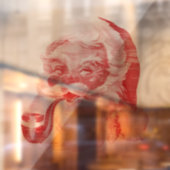 レトロレタープレススタイルサンタウィズパイプホリディポー ウィンドウサイン (シート2)