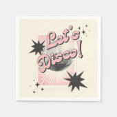 レトロレッツディスコ誕生日背景 スタンダードカクテルナプキン (正面)