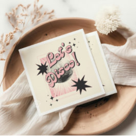 レトロレッツディスコ誕生日背景 スタンダードカクテルナプキン