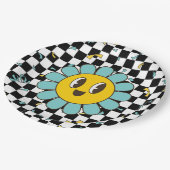 レトロレッツパーティーデイジー誕生日 ペーパープレート (アングル)