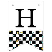 レトロレッツピースサインハッピーバースデー バンティングフラッグ (第2の旗)