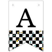 レトロレッツピースサインハッピーバースデー バンティングフラッグ (第3の旗)