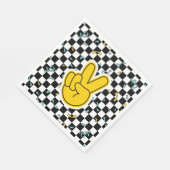 レトロレッツピースサイン誕生日 スタンダードランチョンナプキン (角)