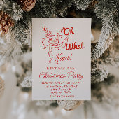 レトロレッドああ何おもしろいクリスマストナカイパーティー 招待状