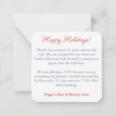 レトロレッドくるみ割りビジネスロゴハッピーホリデー ノートカード (裏面)