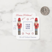 レトロレッドくるみ割りビジネスロゴハッピーホリデー ノートカード (正面/裏面インサイチュ)