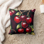 レトロレッドさくらんぼ クッション (ブランケット)